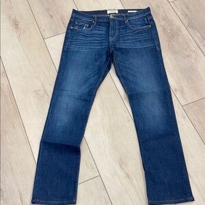 Frame Denim Blue Straight Leg Jeans with Classic Indigo Finish